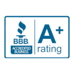 BBB Accredited Business logo with A+ rating, symbolizing trust and reliability for Tiger Locksmith services.