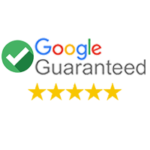 Google Guaranteed badge with five stars, symbolizing trust and reliability for Tiger Locksmith services.