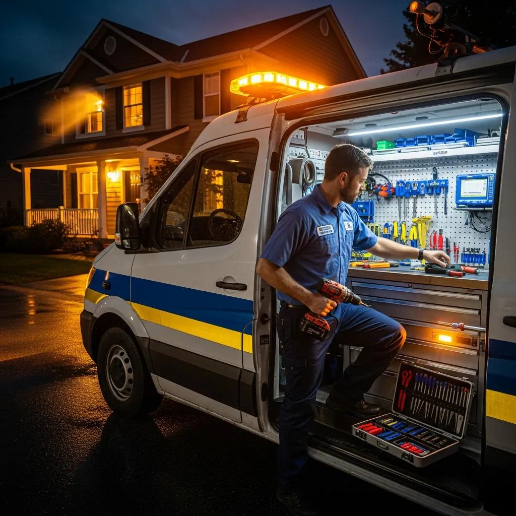 Mobile locksmith van parked and ready to assist with Wilmington lockouts